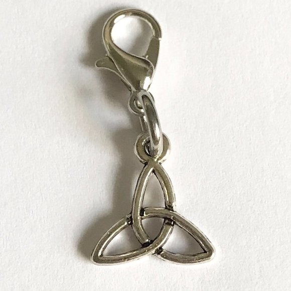 Celtic Irish Charms Clip On Lot Knot Shamrock Purse Zipper Pulls Silver Tone - Picture 4 of 9